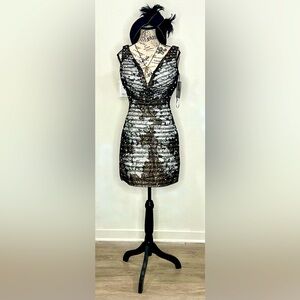 Elegant Black and Silver Sequin Dress